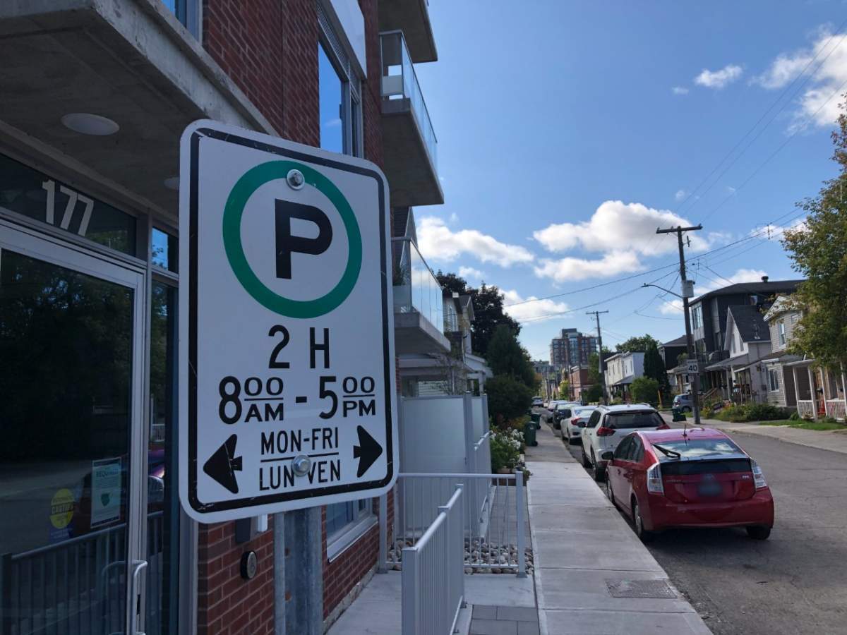 File photo - a street parking sign in Ontario. Starting Monday, May 1, the City of London will be lifting its overnight street parking ban. .