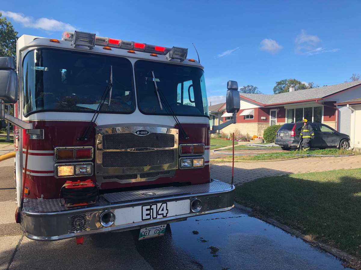 The front of a house where WFPS crews responded to on Cabot Cres., Sunday morning.