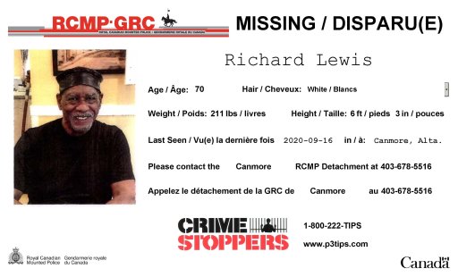 Richard Lewis, 70, was last seen leaving his residence in Spring Creek around 9 p.m. on Sept. 16, 2020.