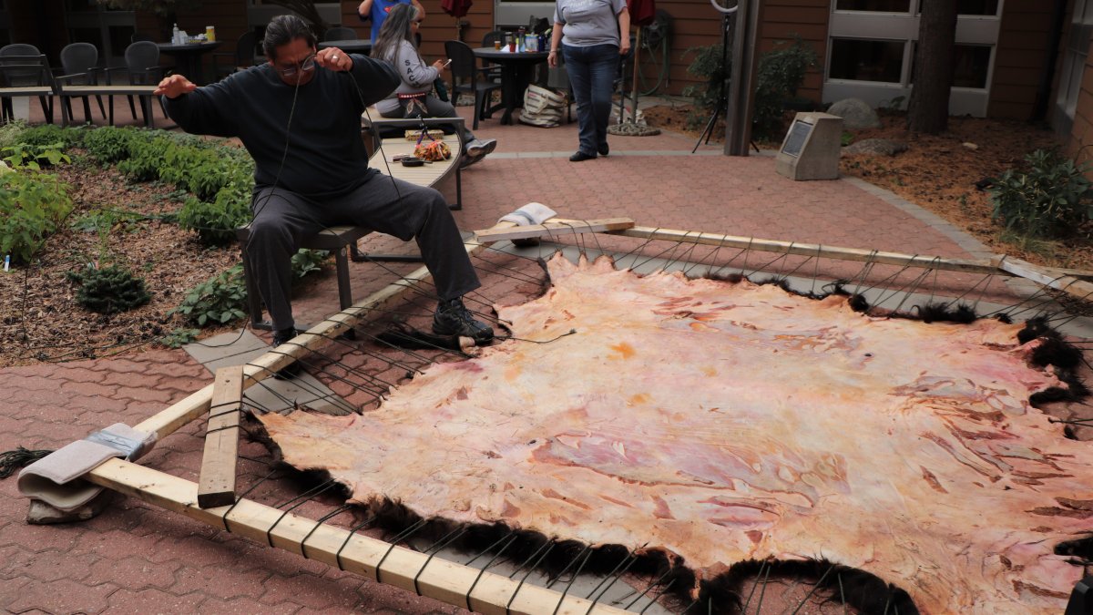 Buffalo hide shares traditional teachings inperson and online