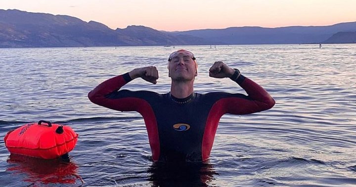 Ник Пелетие взе тридневно плуване през езерото Оканаган миналата година,
