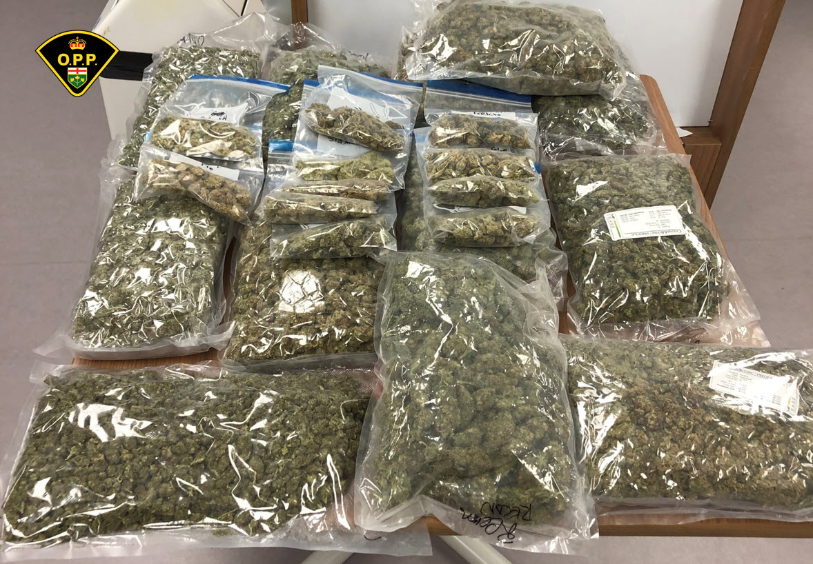 Quinte West OPP say they seized seven kilograms of cannabis during a traffic stop in the city.