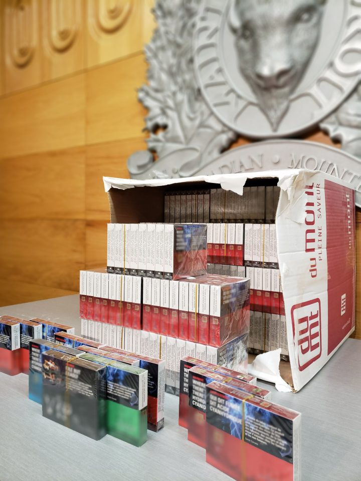 Some of the 2,856,500 cigarettes Saskatchewan RCMP said were seized during a 17-month investigation.