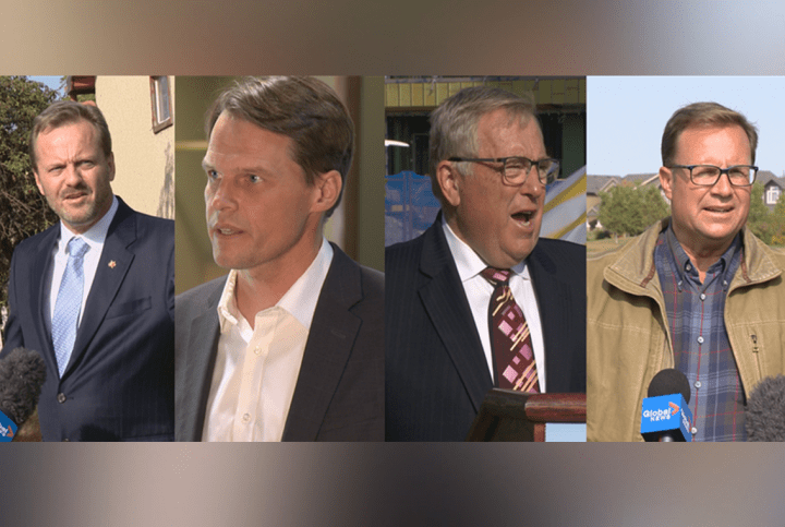 Four mayoral candidates held press conferences in Saskatoon Friday.