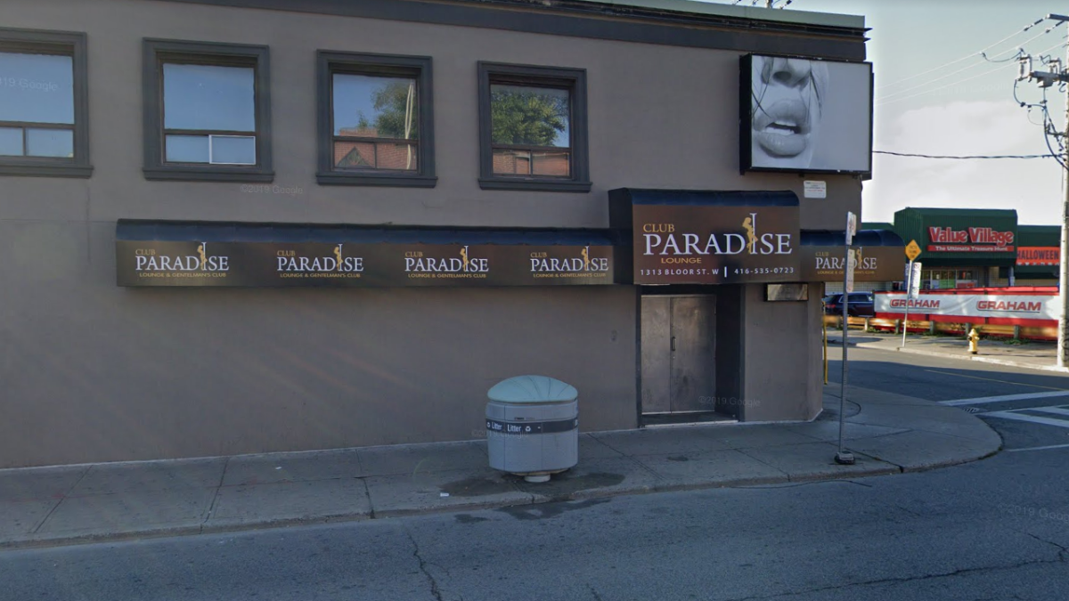 Club Paradise is seen on Bloor Street West.