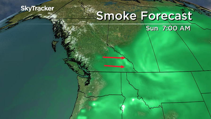 Smoke starts sliding out of the Okanagan this weekend as a westerly influence rolls in.