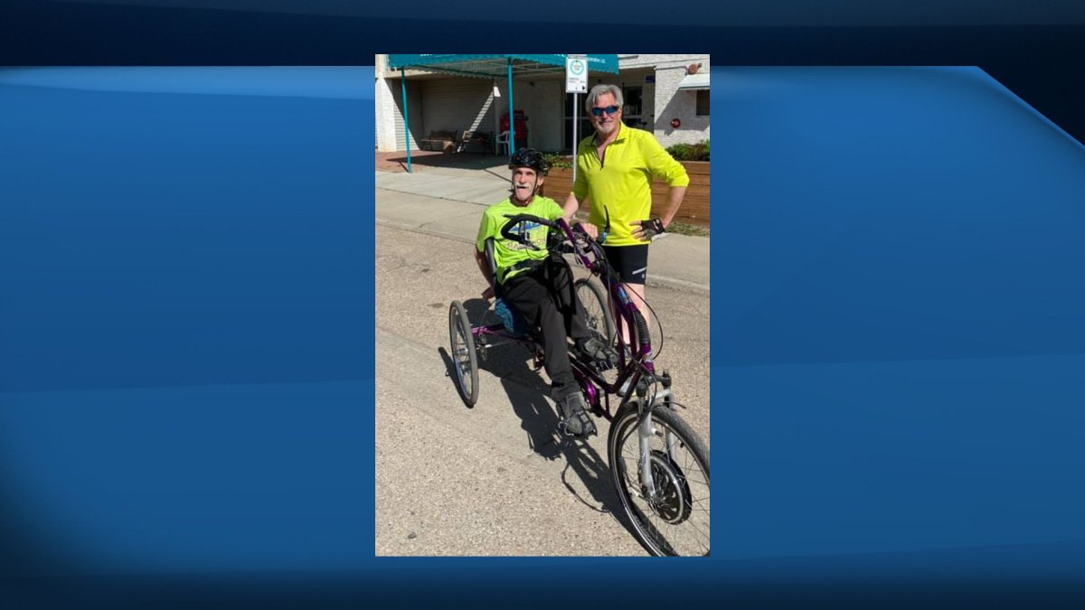Police are looking for a stolen, custom tricycle that belongs to Kenneth Thomas, pictured here with his brother in law Philip Haug.
