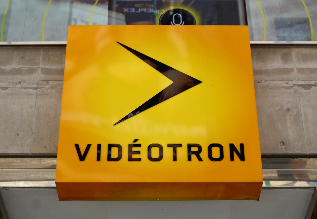 A Videotron store is pictured on Sainte-Catherine Street West in downtown Montreal, Que.