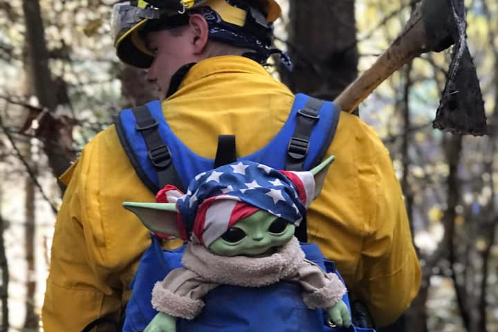 Boy's Baby Yoda doll inspires crews fighting wildfires | Q107 Toronto