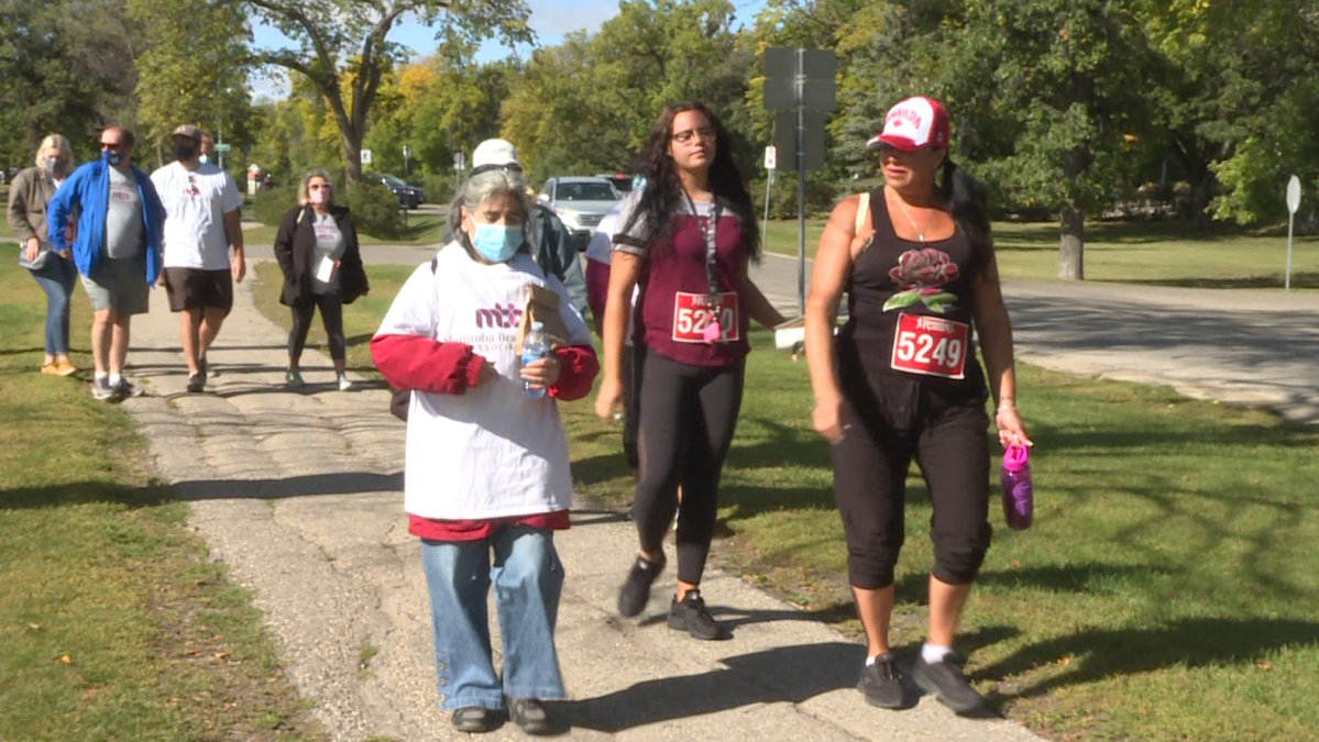 Participants of the 16th annual Manitoba Brain Injury Association walk and run at Assiniboine Park.
