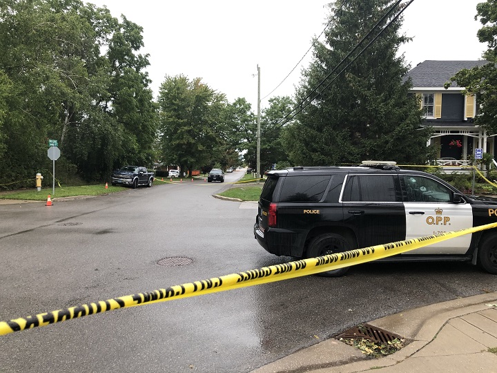 A photo of the scene on Third Street in Collingwood, Ont.