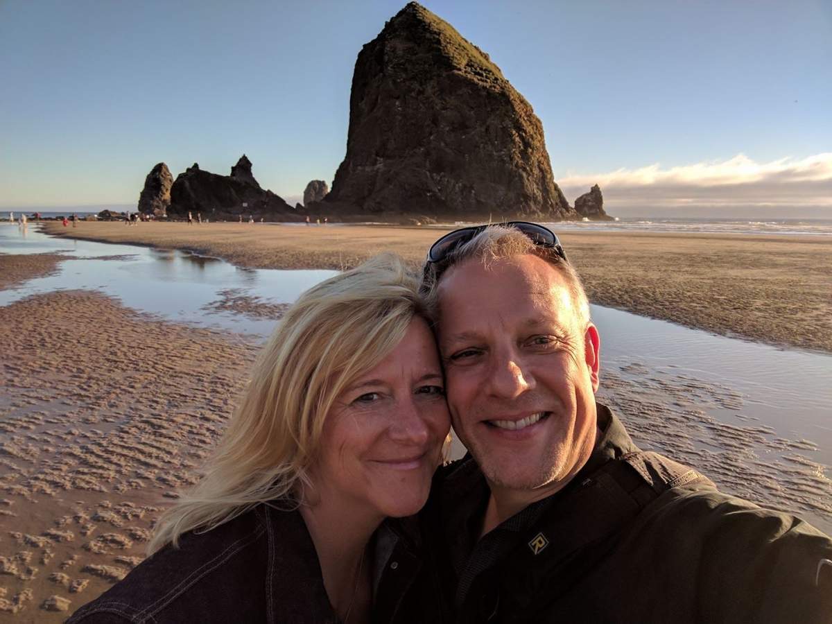 Jennifer North and Eric Schoneker at Cannon Beach, Oregon.