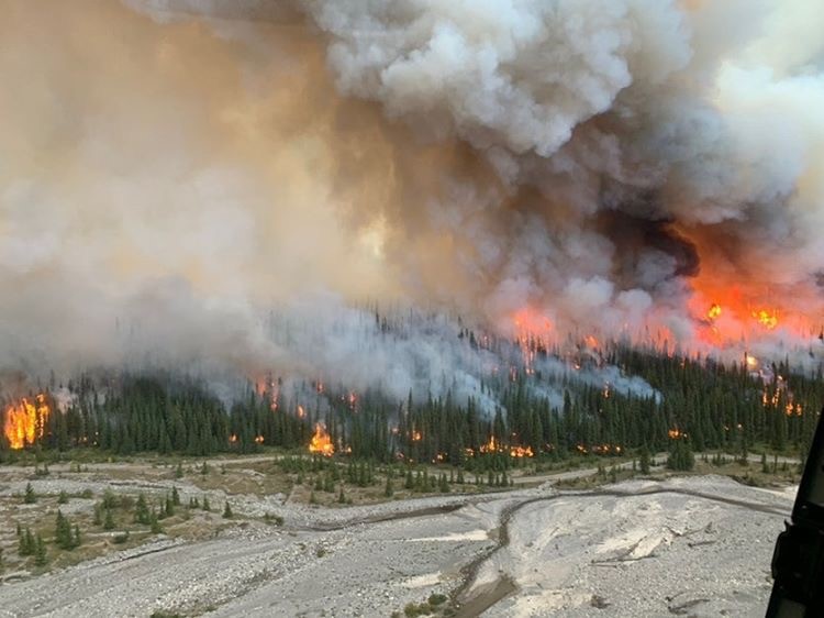 A wildfire in north of Banff, in a photo taken by government officials on Saturday, Sept. 5, 2020.