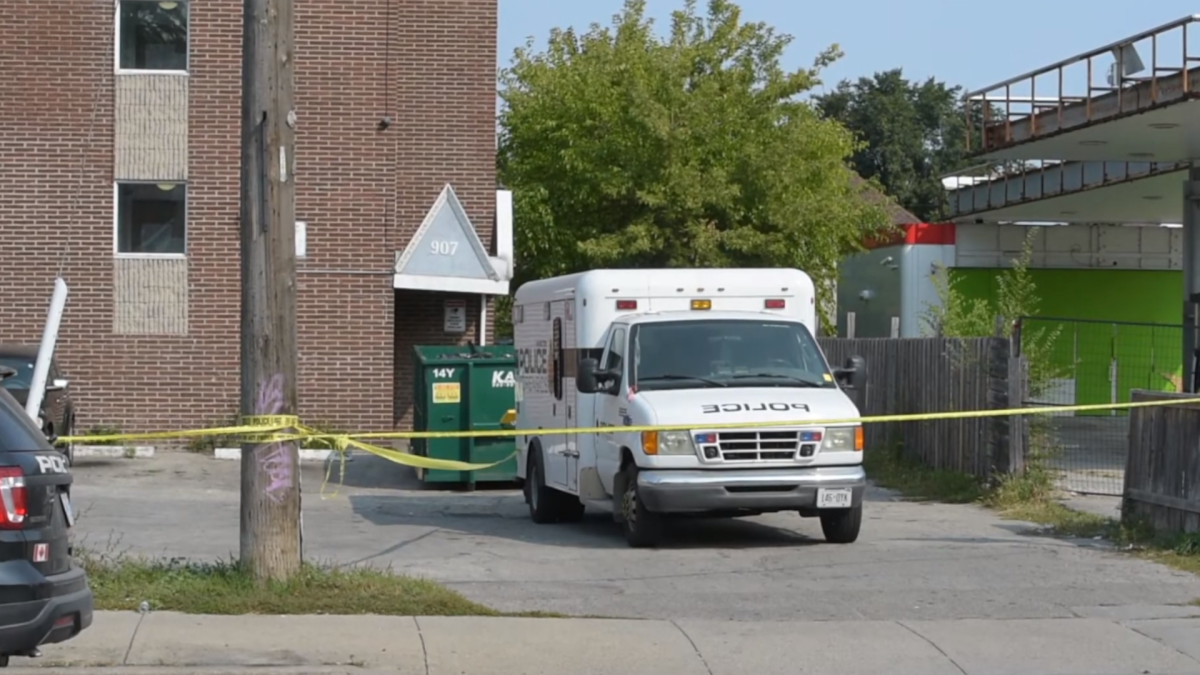Hamilton police on scene at King Street East and Sherman Ave. on Tuesday, Sept. 22, 2020 – one day after the city’s 11th homicide.