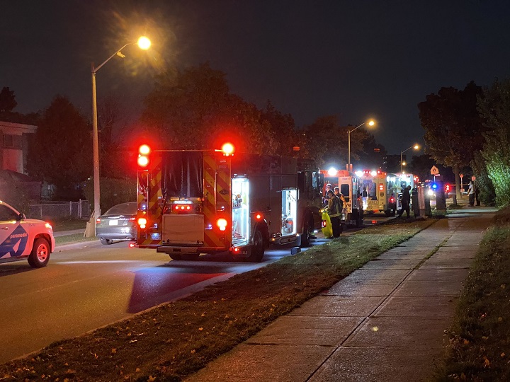 Emergency crews on scene after a shooting in the Kipling Avenue and Mt. Olive Drive area in Etobicoke.