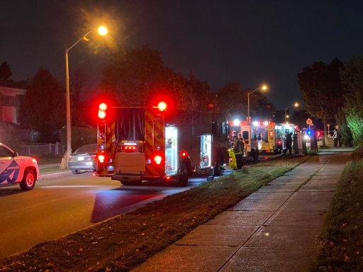 Emergency crews on scene after a shooting in the Kipling Avenue and Mt. Olive Drive area in Etobicoke.