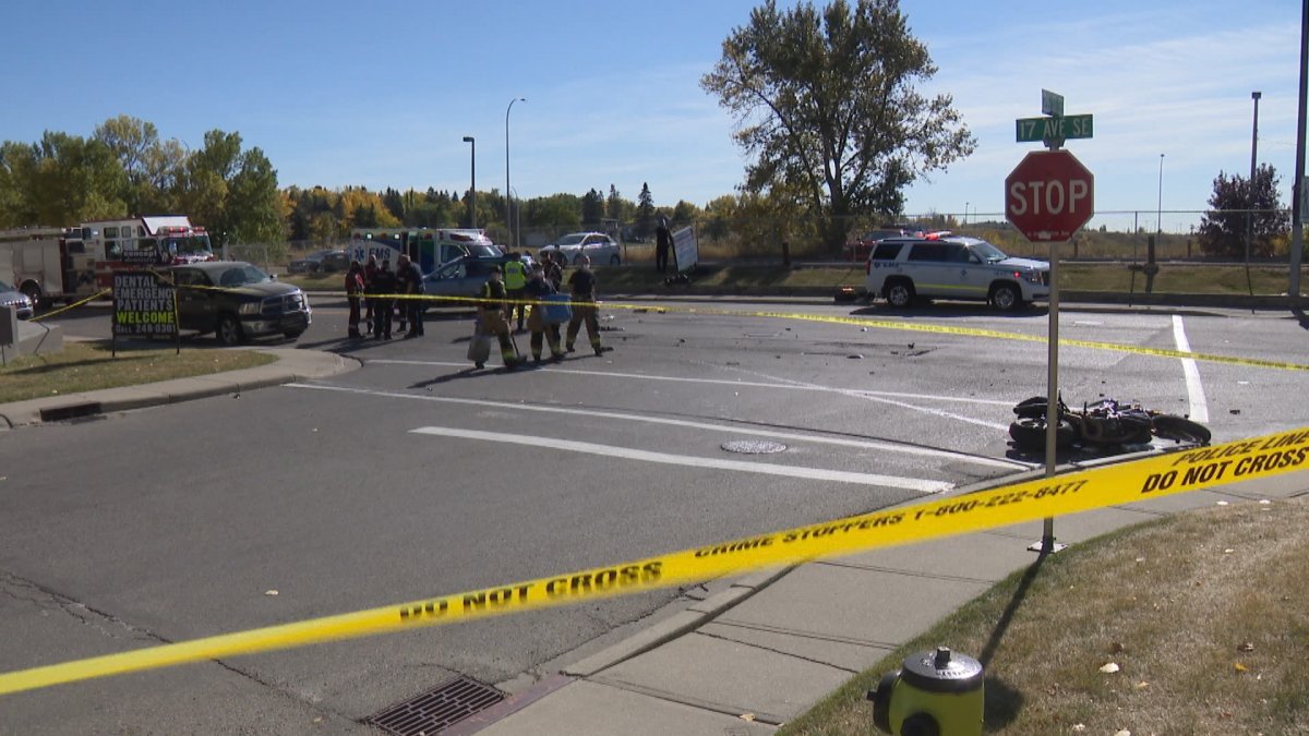 First responders on the scene of a fatal motorcycle collision on Barlow Trail on Tuesday, Sept. 29. 