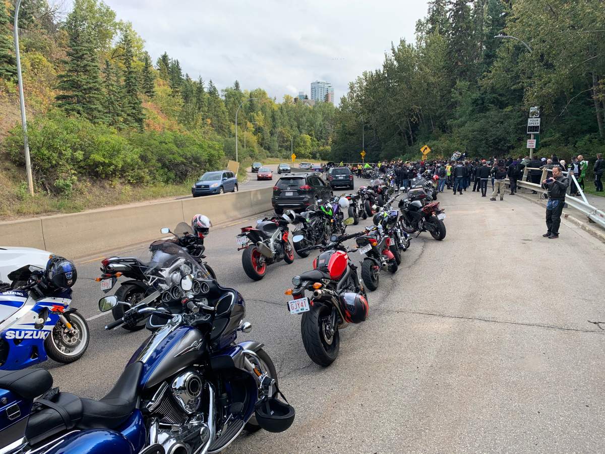 A massive memorial ride took place on Sunday, Sept. 13, 2020, for Darcy Evans, who died in a crash on Groat Road at the end of August.