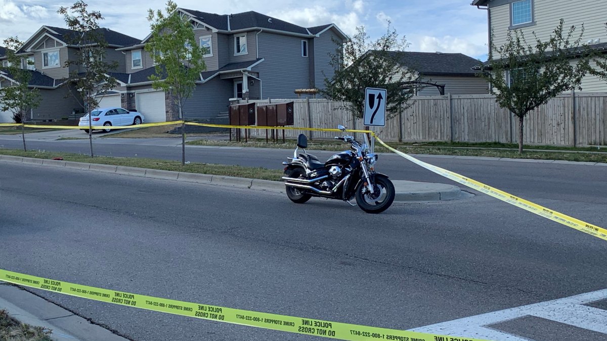 Calgary EMS rushed a four-year-old girl to the hospital Tuesday afternoon after a collision with a motorcycle.