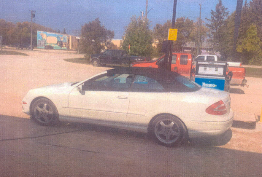 This is a photo of the car Stonewall RCMP are trying to track down. Mounties say the male driver could be armed with stolen firearms and ammunition.
