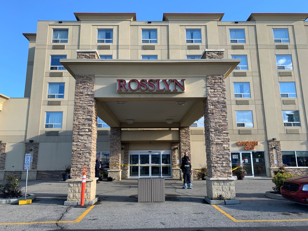 Edmonton police investigate a suspicious death at the Rosslyn Inn and Suites in the area of 136 Avenue and 97 Street Wednesday, Sept. 2, 2020.