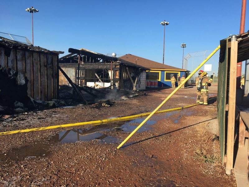 The aftermath of a fire at Calgary’s Jaycee Slowpitch Park in the 1800 block of 39 Avenue Northeast on Friday, Sept. 4, 2020.