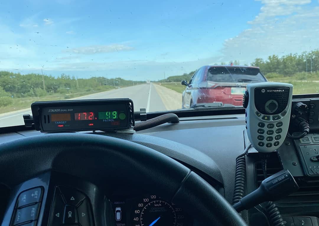 This driver was busted by Manitoba RCMP on Saturday for speeding near St. Laurent.