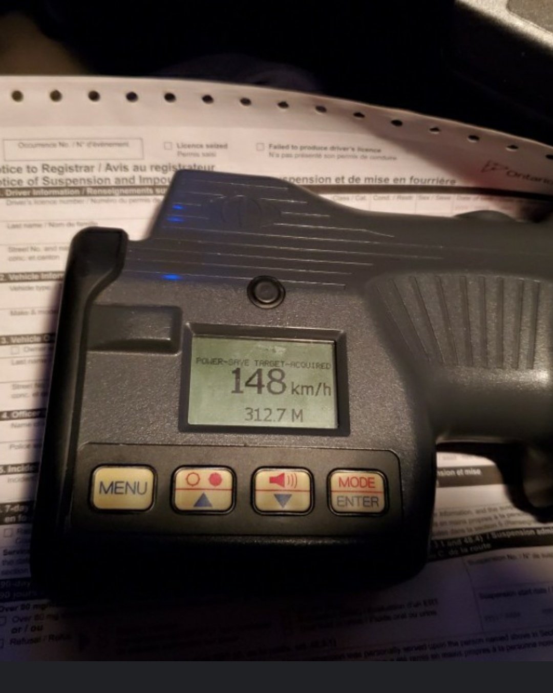 Peterborough police clocked a driver at 148 km/h in a posted 60 km/h zone on Friday.