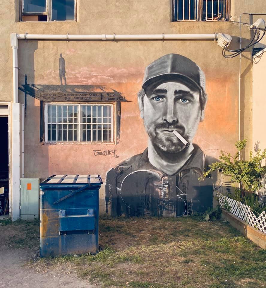 A mural of Scott Seibel, who died July 19, is painted on a building in Red Deer, Oct. 2020.