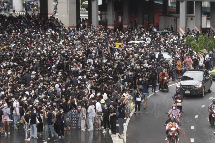 Thai authorities shut down transit system in Bangkok as protests continue