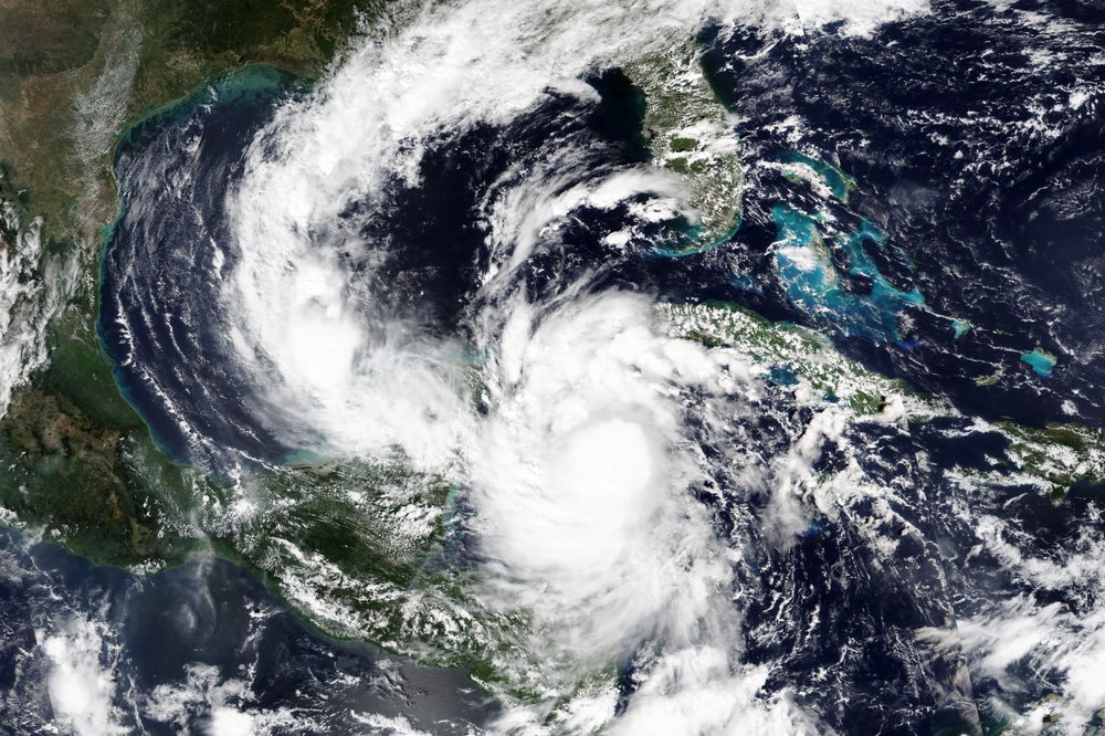 This Tuesday, Oct. 6, 2020, satellite image released by NASA Worldview, Earth Observing System Data and Information System (EOSDIS) shows a strengthening Hurricane Delta. Delta rapidly intensified into a dangerous Category 4 storm Tuesday while following a course to hammer southeastern Mexico and then continue on to the U.S. Gulf Coast later in the week. 