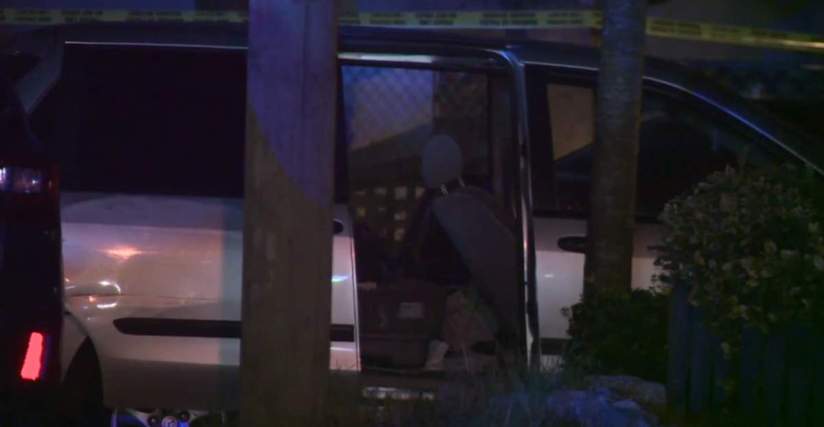 Police in Langley at the scene of an officer-involved shooting Wednesday evening that resulted in one male suspect shot in the leg, and the alleged ramming of a police vehicle into the suspect vehicle.