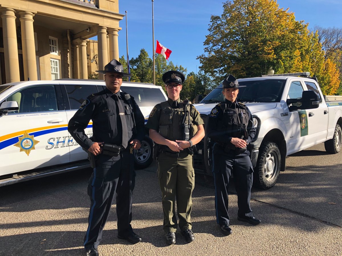 A photo of Fish and Wildlife and Alberta Sheriffs that accompanied a Oct. 1, 2020 Facebook post announcing the wildlife enforcement officers would now be called the Alberta Sheriffs - Conservation Services.