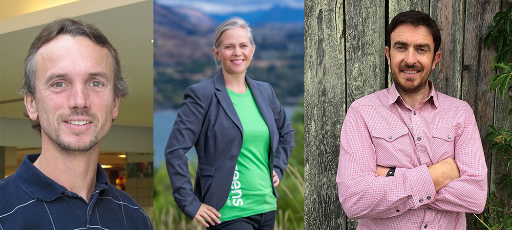 BC Green Party riding candidates John Janmaat (Kelowna-Lake Country), Keli Westgate (Vernon-Monashee) and Owen Madden (Shuswap).