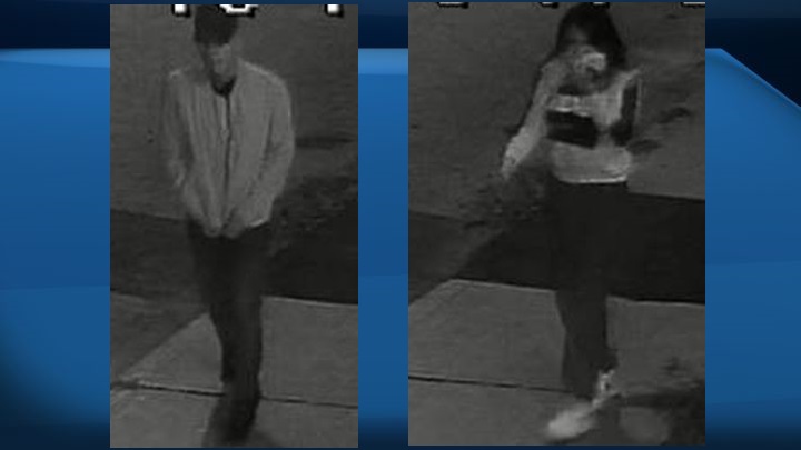 In a news release issued Friday, Edmonton police released images of two of four people considered suspects in an Oct. 17 shooting that left a 30-year-old man in life-threatening condition. They also released images of a suspect vehicle. 