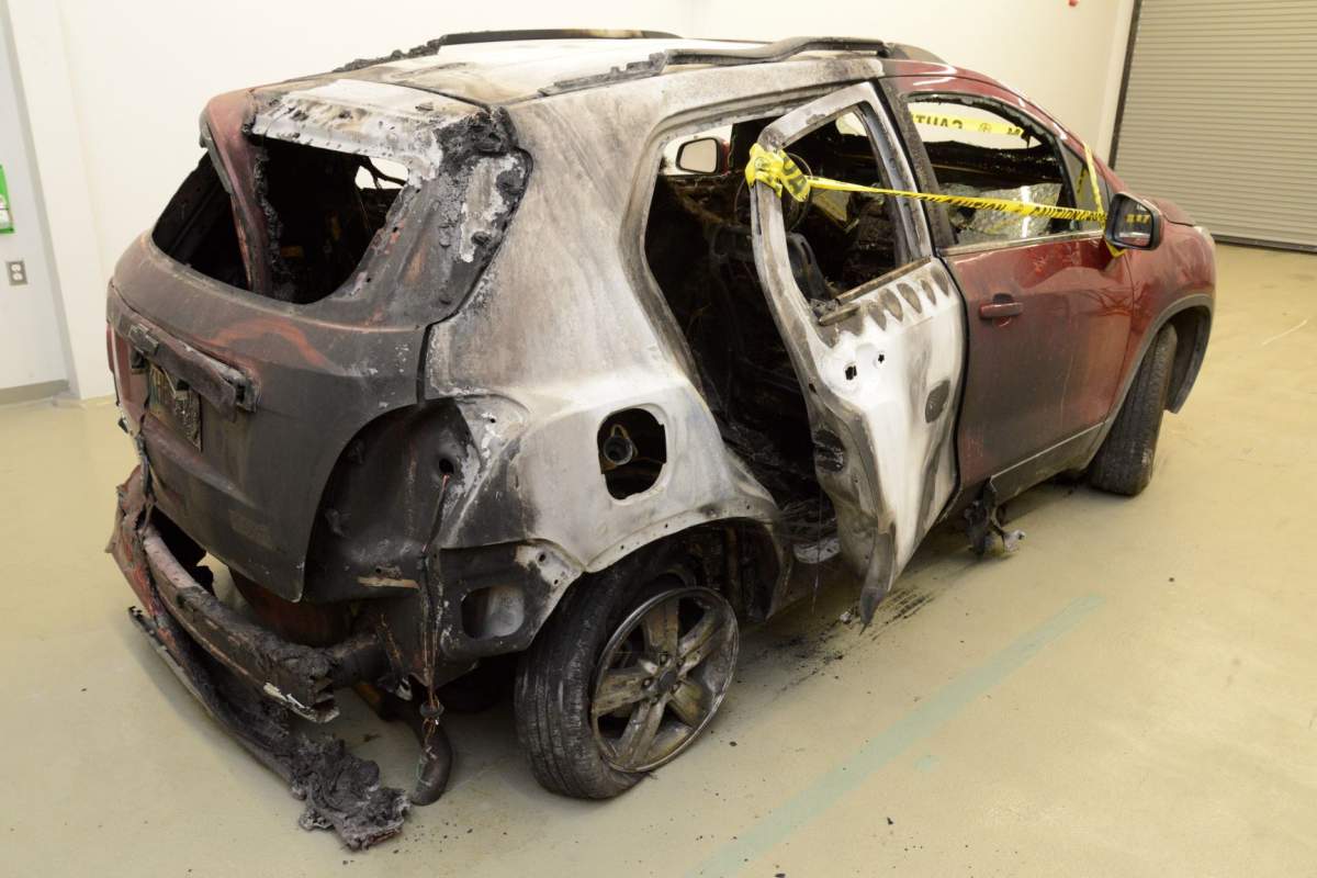 This vehicle, police said, belonged to missing man Bud Paul.