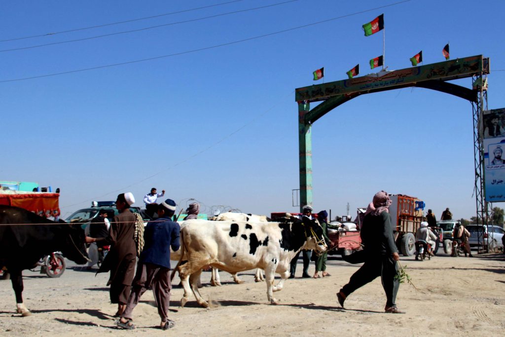 Afghans flee their villages after fighting intensified between Taliban militants and security forces, in Lashkargah, the provincial capital of restive Helmand province, Afghanistan, 12 October 2020. The clashes comes as both the Taliban and Afghan government are in the process of taking the peace talks forward in Doha, Qatar.  