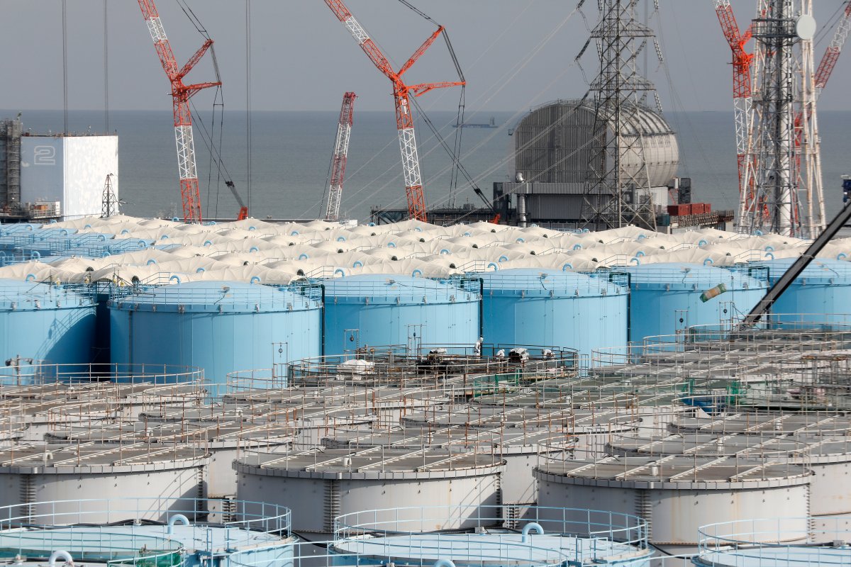  Reactor buildings and storage tanks for contaminated water at the Tokyo Electric Power company’s Fukushima Daiichi nuclear power plant.