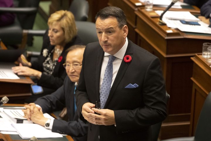 Greg Rickford attends Question Period in the Ontario Legislature in Toronto on Tuesday October 29, 2019. 