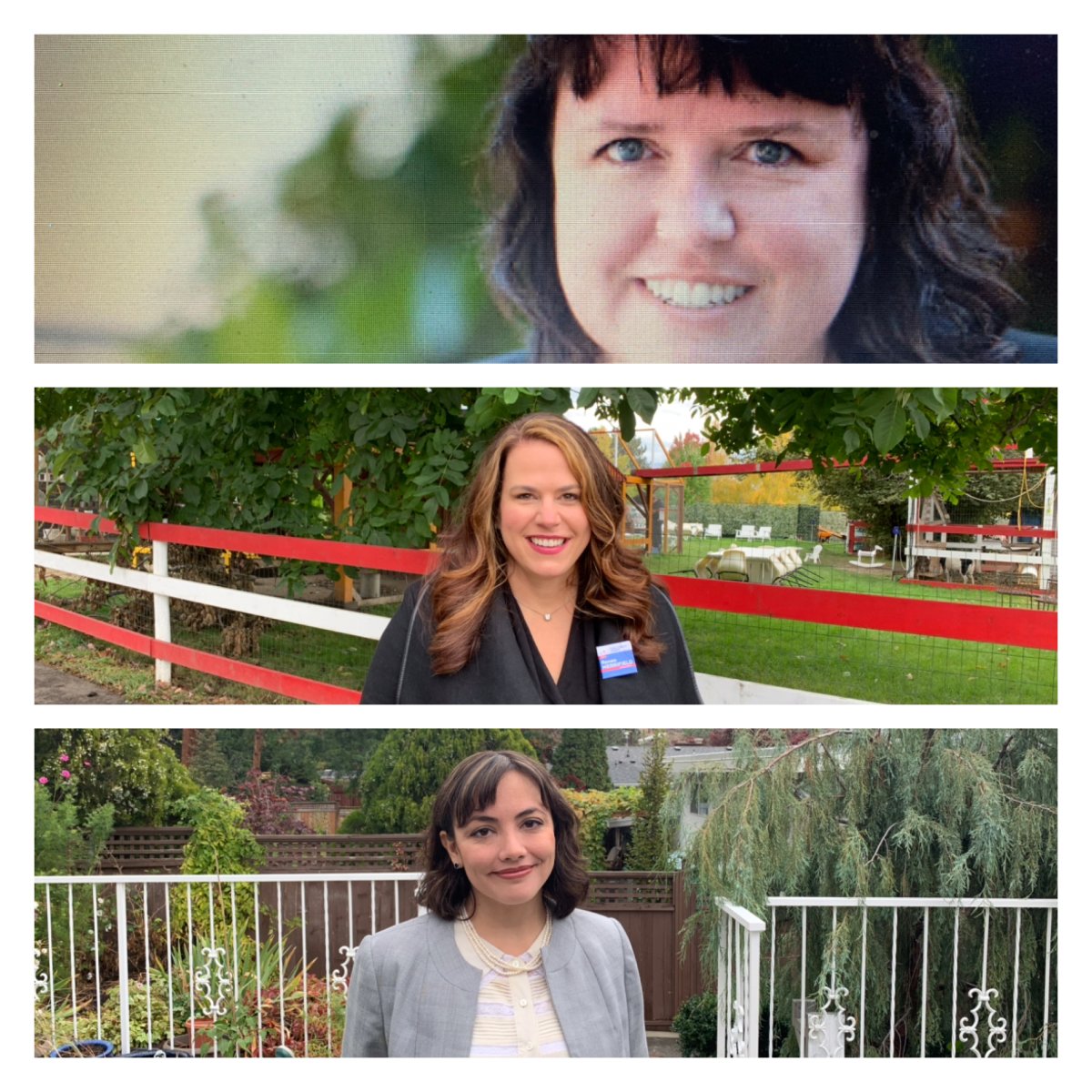 The three candidates running in the Kelowna Mission riding are, from top to bottom, Krystal Smith (NDP), Renee Merrifield (Liberal), and Amanda Poon (Greens). 