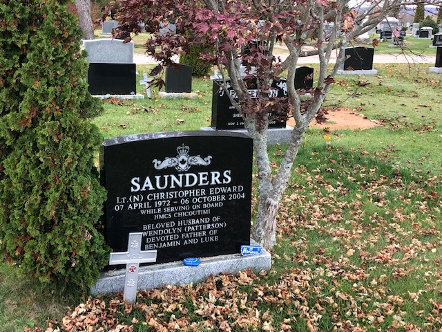 Gravesite of Lt. Chris Saunders, in Berwick, N.S.