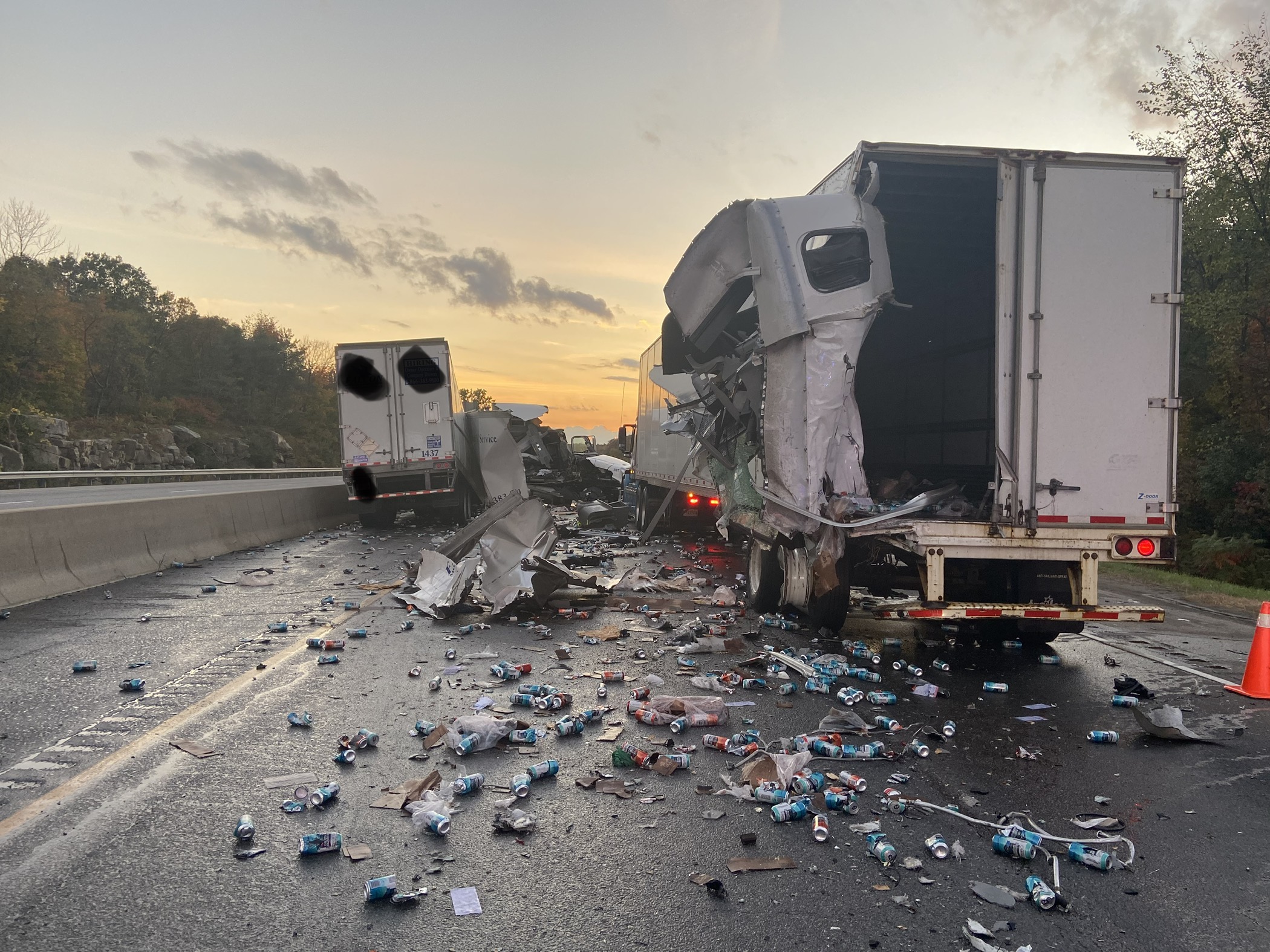 Hwy 401 In Brockville Reopened After Collision Involving 2 Transports   Collision1 