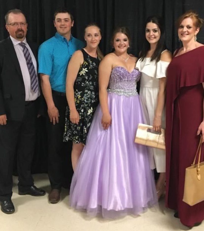 Deb Eleniak and her family (four of whom tested positive for COVID-19) in an undated photo