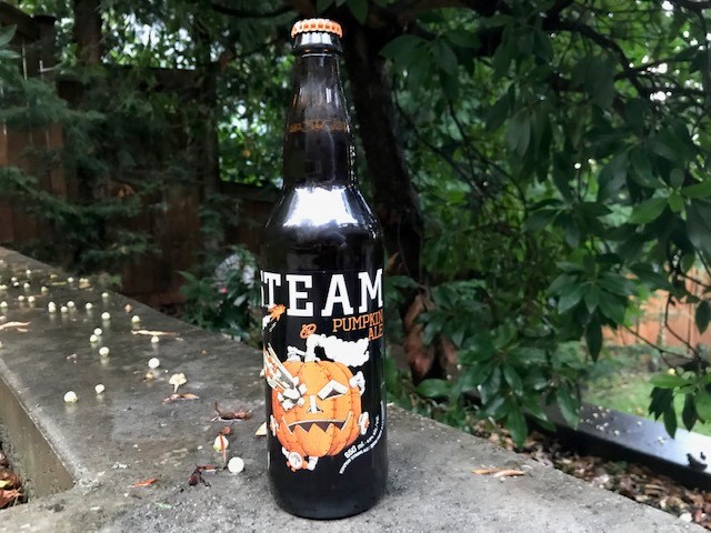 Pumpkin Ale by Steamworks Brewery.