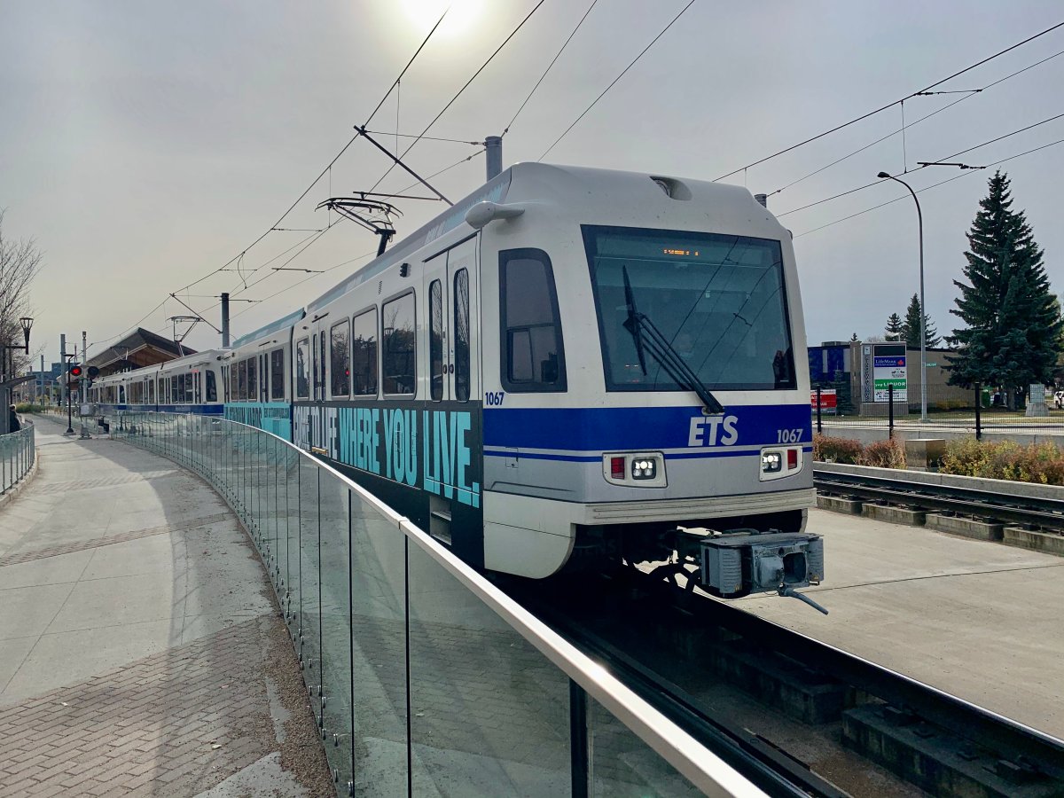 The LRT pictured in Edmonton Tuesday, Oct. 13, 2020.