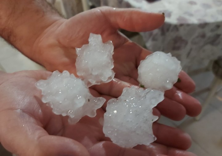 Golf-ball sized hail has been reported to have touched down in part of the region Friday.