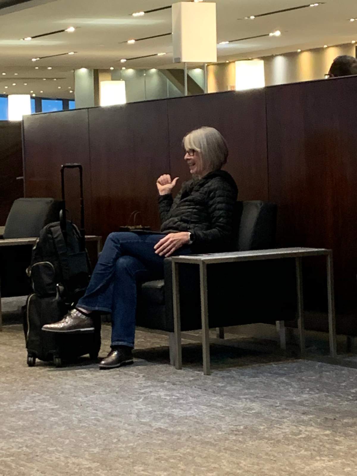 Twitter user @thanasipAB posted an image of Health Minister Patty Hajdu on Sunday evening.
