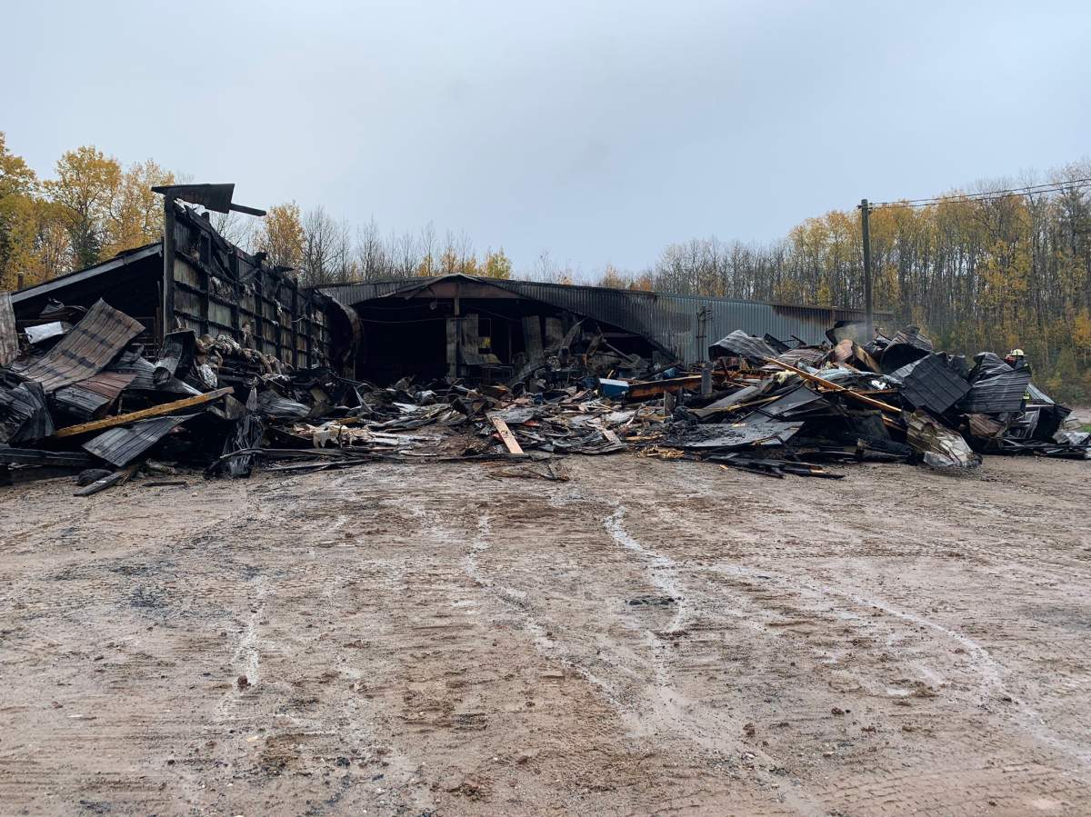 The cause of the fire at this welding shop in Petitcodiac remains under investigation. The building burned down on Oct. 26, 2020.