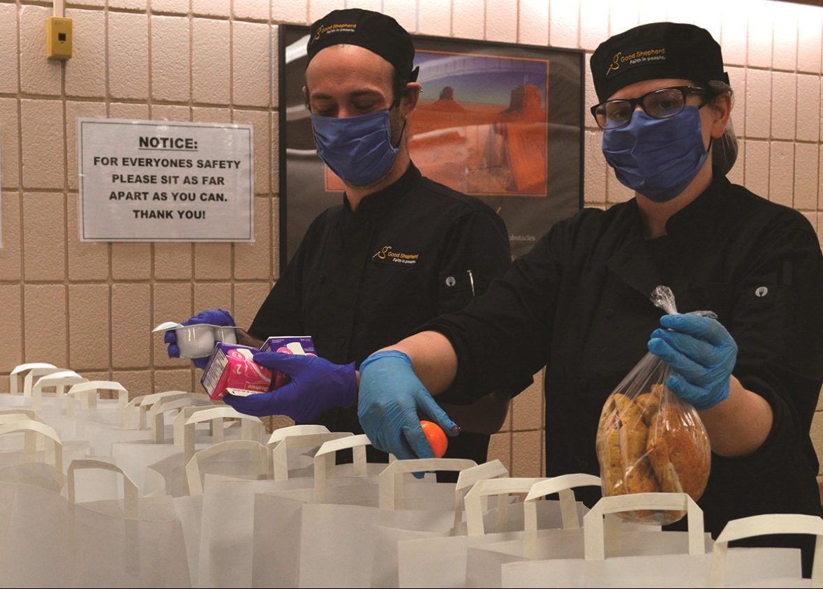 Kitchen staff at Hamiltons Good Shepherd Centre will be packing as many as 500 takeout meals on Thanksgiving Monday.