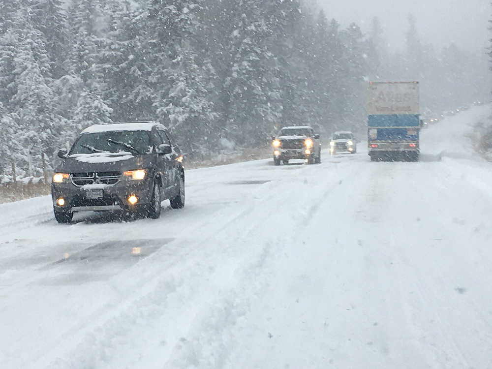Weather conditions along Highway 33 east of Kelowna on Friday, Oct. 23, 2020.